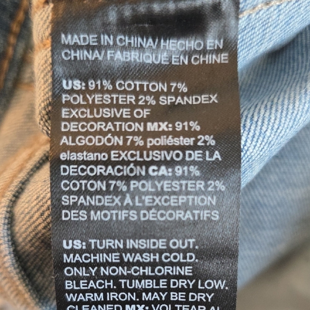 White House Black Market Blue Jeans with Black Floral Design - Picture 8 of 9